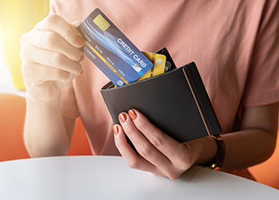 Credit cards in wallet