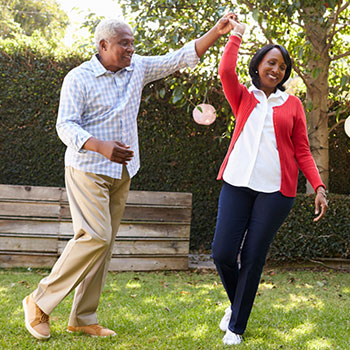 Older people dancing